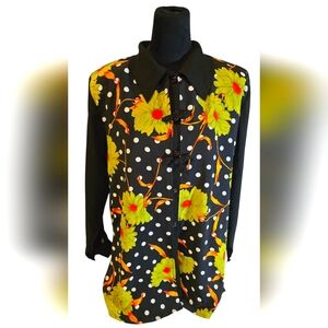 Untagged Vibrant Floral Blouse Two Layers Beautiful Design